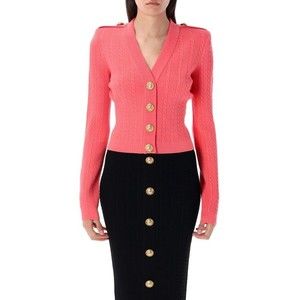 Balmain Long Sleeves Ribbed And Cable-Knit Cardigan - NWT